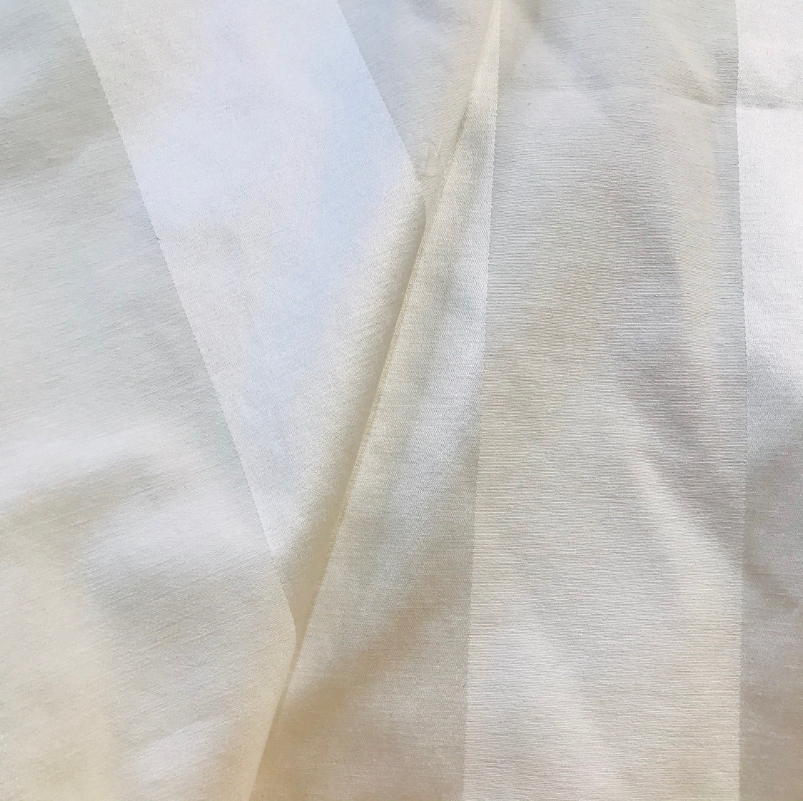 NEW Designer White Stripe 100% Cotton Sateen Fabric - 55 Wide