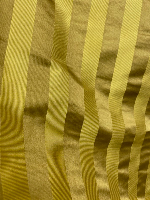 NEW Lady Quinn Designer 100% Silk Taffeta with Satin Ribbon Stripes Fabric - Mustard Gold - Fancy Styles Fabric Pierre Frey Lee Jofa Brunschwig & Fils
