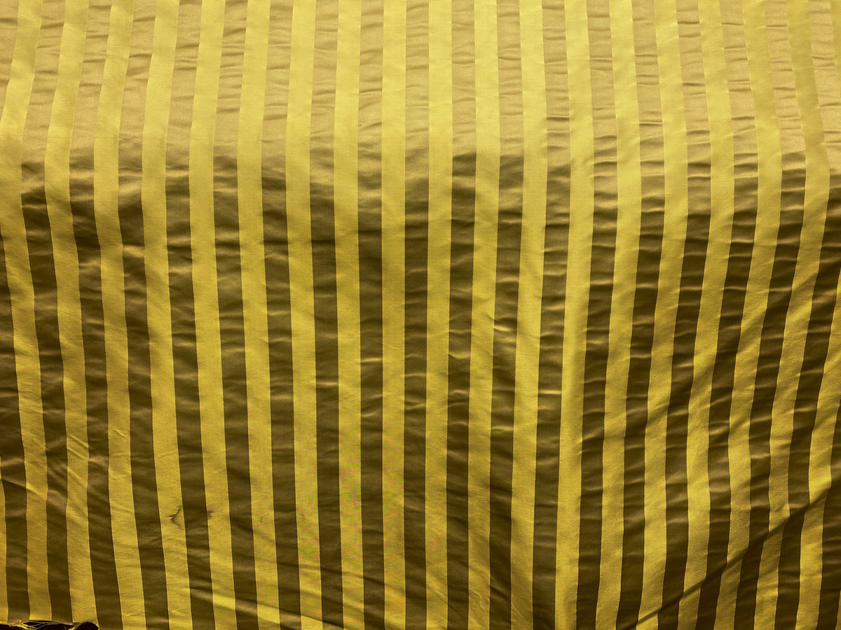 NEW Lady Quinn Designer 100% Silk Taffeta with Satin Ribbon Stripes Fabric - Mustard Gold - Fancy Styles Fabric Pierre Frey Lee Jofa Brunschwig & Fils