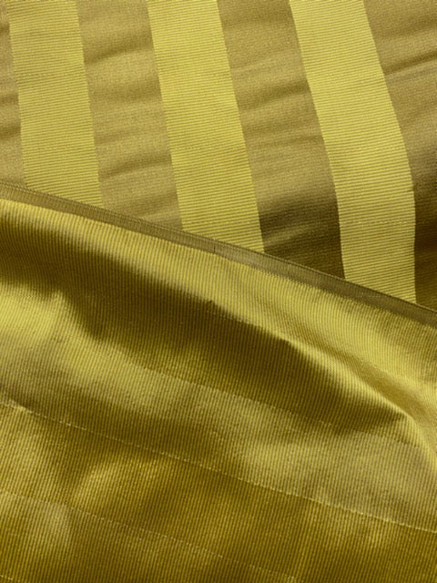 NEW Lady Quinn Designer 100% Silk Taffeta with Satin Ribbon Stripes Fabric - Mustard Gold - Fancy Styles Fabric Pierre Frey Lee Jofa Brunschwig & Fils