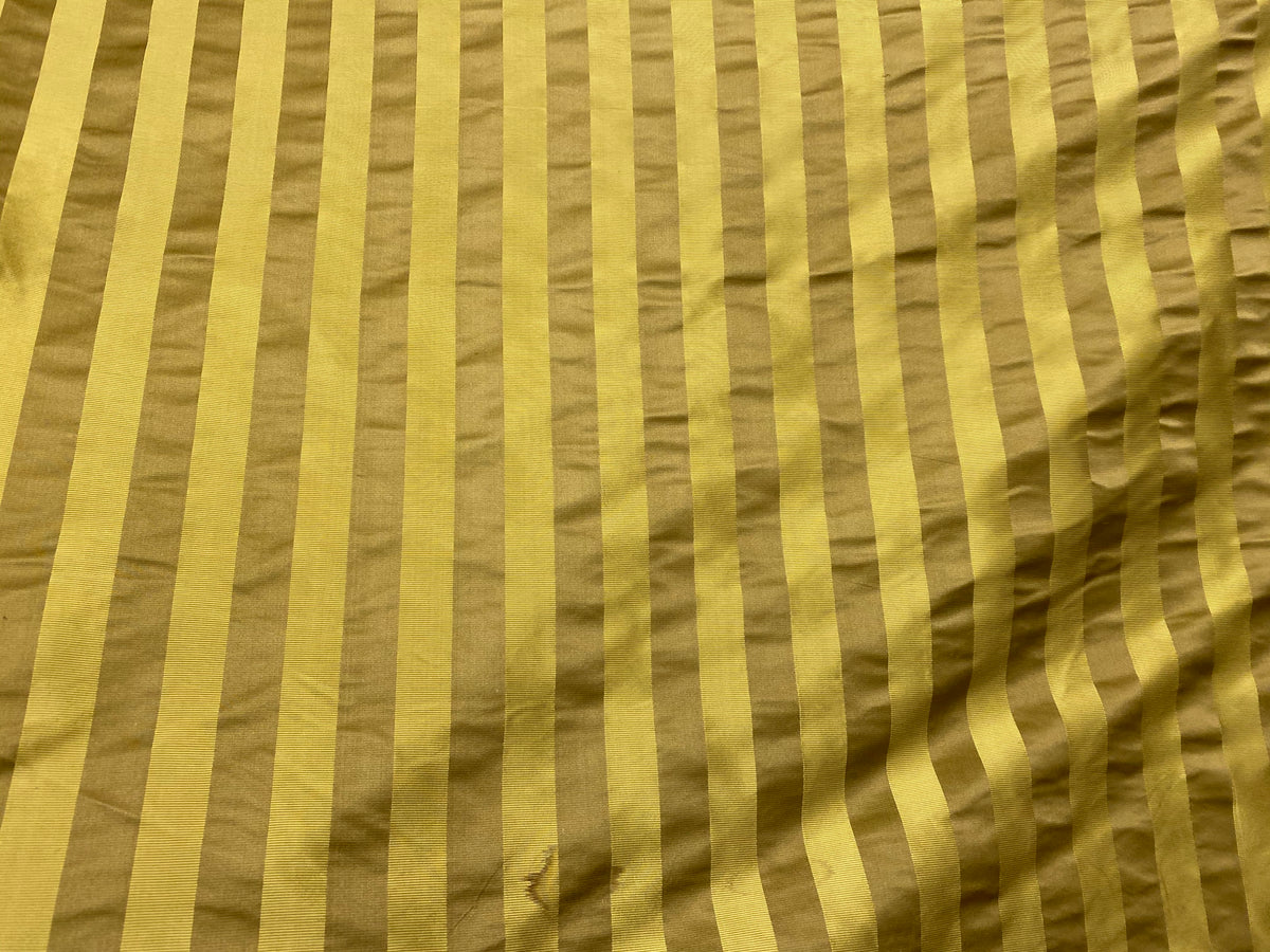 NEW Lady Quinn Designer 100% Silk Taffeta with Satin Ribbon Stripes Fabric - Mustard Gold - Fancy Styles Fabric Pierre Frey Lee Jofa Brunschwig & Fils
