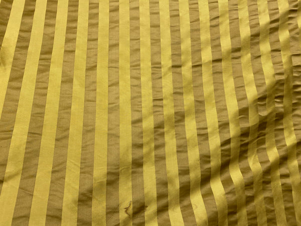 NEW Lady Quinn Designer 100% Silk Taffeta with Satin Ribbon Stripes Fabric - Mustard Gold - Fancy Styles Fabric Pierre Frey Lee Jofa Brunschwig & Fils