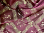 NEW Princess Maddy 100% Silk Satin Fabric with Geometric Motif - Maroon - Fancy Styles Fabric Pierre Frey Lee Jofa Brunschwig & Fils