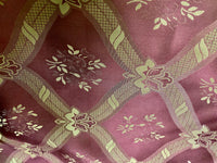 NEW Princess Maddy 100% Silk Satin Fabric with Geometric Motif - Maroon - Fancy Styles Fabric Pierre Frey Lee Jofa Brunschwig & Fils