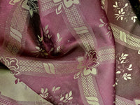 NEW Princess Maddy 100% Silk Satin Fabric with Geometric Motif - Maroon - Fancy Styles Fabric Pierre Frey Lee Jofa Brunschwig & Fils