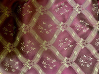 NEW Princess Maddy 100% Silk Satin Fabric with Geometric Motif - Maroon - Fancy Styles Fabric Pierre Frey Lee Jofa Brunschwig & Fils
