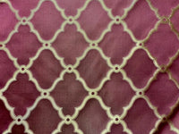 NEW Lady Madison 100% Silk Satin Fabric with Geometric Motif - Maroon - Fancy Styles Fabric Pierre Frey Lee Jofa Brunschwig & Fils