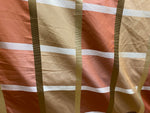 NEW Princess Ellie 100% Silk Taffeta Fabric with Ribbon Stripes and Checks - Gold, Tan, Burnt Peach - Fancy Styles Fabric Pierre Frey Lee Jofa Brunschwig & Fils