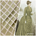NEW Lady Helen Designer 100% Silk Satin with Diamond Square Motif Fabric - Greenish Gold & Ecru - Fancy Styles Fabric Pierre Frey Lee Jofa Brunschwig & Fils