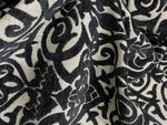 NEW! King Retro Designer Damask Burnout Velvet Fabric - Black and Silver - Fancy Styles Fabric Pierre Frey Lee Jofa Brunschwig & Fils