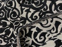 NEW! King Retro Designer Damask Burnout Velvet Fabric - Black and Silver - Fancy Styles Fabric Pierre Frey Lee Jofa Brunschwig & Fils