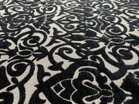 NEW! King Retro Designer Damask Burnout Velvet Fabric - Black and Silver - Fancy Styles Fabric Pierre Frey Lee Jofa Brunschwig & Fils