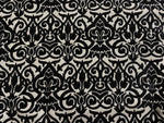NEW! King Retro Designer Damask Burnout Velvet Fabric - Black and Silver - Fancy Styles Fabric Pierre Frey Lee Jofa Brunschwig & Fils