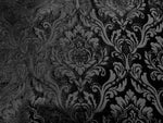 NEW Queen Isabella Designer Damask Burnout Chenille Velvet Fabric - Black on Black - Fancy Styles Fabric Pierre Frey Lee Jofa Brunschwig & Fils
