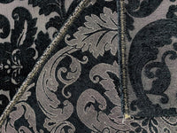 NEW King Benjamin Designer Damask Burnout Chenille Velvet Fabric - Upholstery - Black & Gray - Fancy Styles Fabric Pierre Frey Lee Jofa Brunschwig & Fils