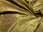 NEW Queen Chloe 100% Silk Taffeta Embroidered Fabric - Khaki Gold & Pink Highlights - Fancy Styles Fabric Pierre Frey Lee Jofa Brunschwig & Fils