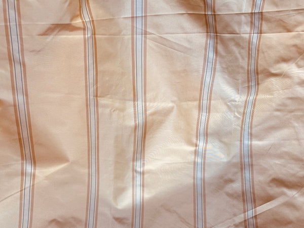 NEW Princess Stella Designer 100% Silk Taffeta Fabric in Peach & Cream - Fancy Styles Fabric Pierre Frey Lee Jofa Brunschwig & Fils
