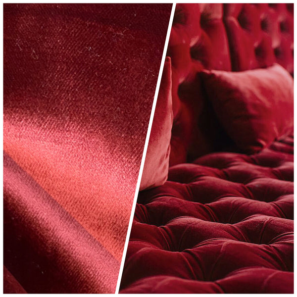 NEW Designer Made In Belgium Upholstery Velvet Fabric - Merlot Red - Fancy Styles Fabric Pierre Frey Lee Jofa Brunschwig & Fils