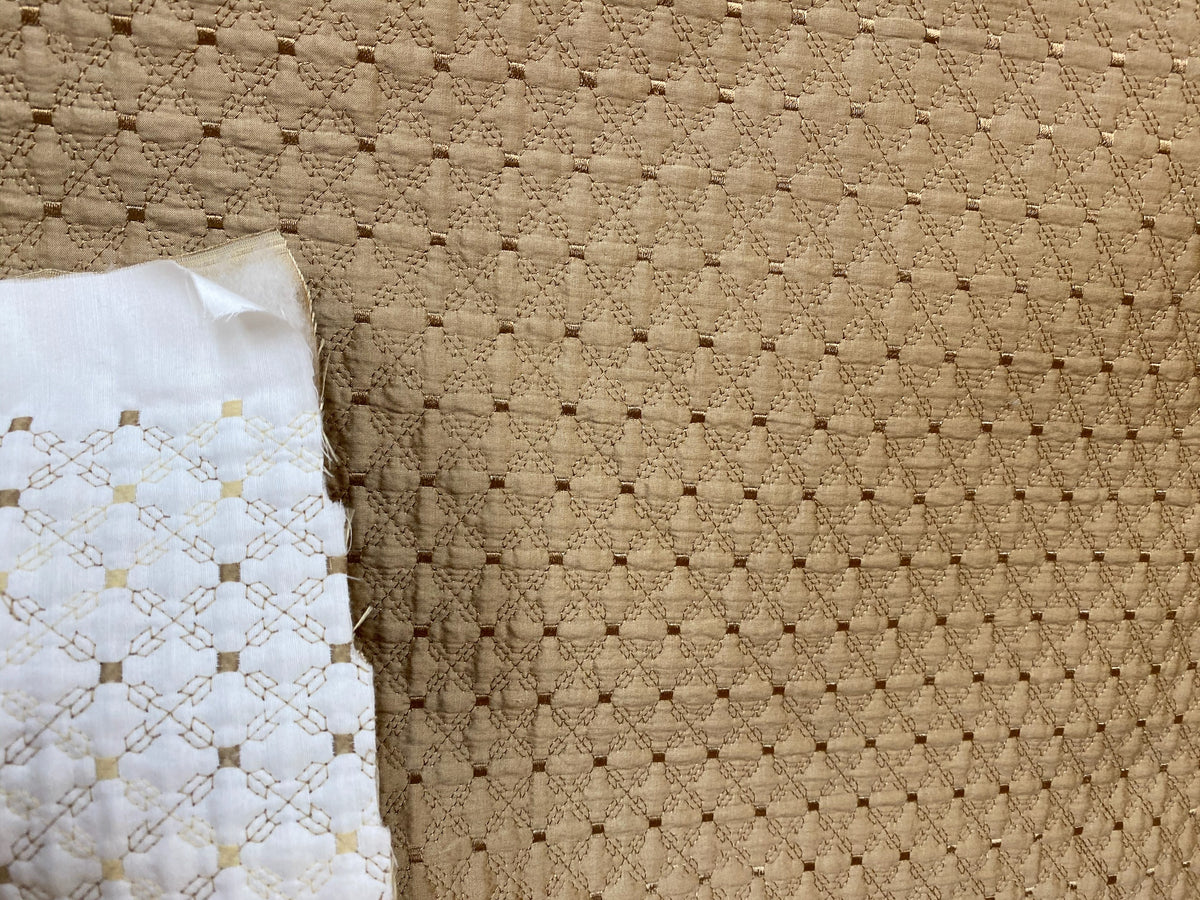 Princess Amy 100% Silk Designer Gold Quilted Fabric - Fancy Styles Fabric Pierre Frey Lee Jofa Brunschwig & Fils