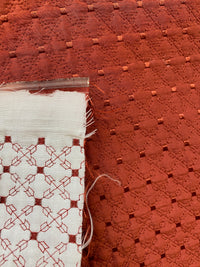Princess Amy 100% Silk Designer Brick Red Quilted Fabric - Fancy Styles Fabric Pierre Frey Lee Jofa Brunschwig & Fils