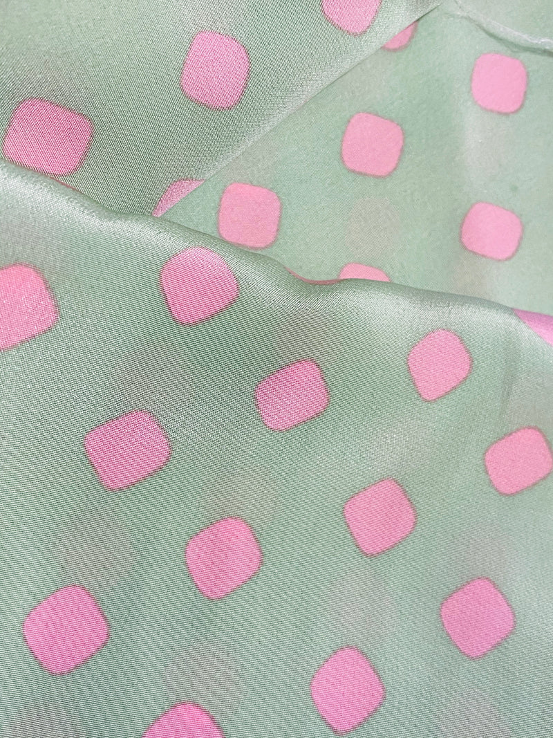 New 100% Silk Charmeuse Squared Polkadot 30" Panel Fabric - Fancy Styles Fabric Pierre Frey Lee Jofa Brunschwig & Fils