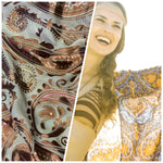 New  100% Silk Charmeuse and Chiffon Burnout Bohemian Fabric - Fancy Styles Fabric Pierre Frey Lee Jofa Brunschwig & Fils