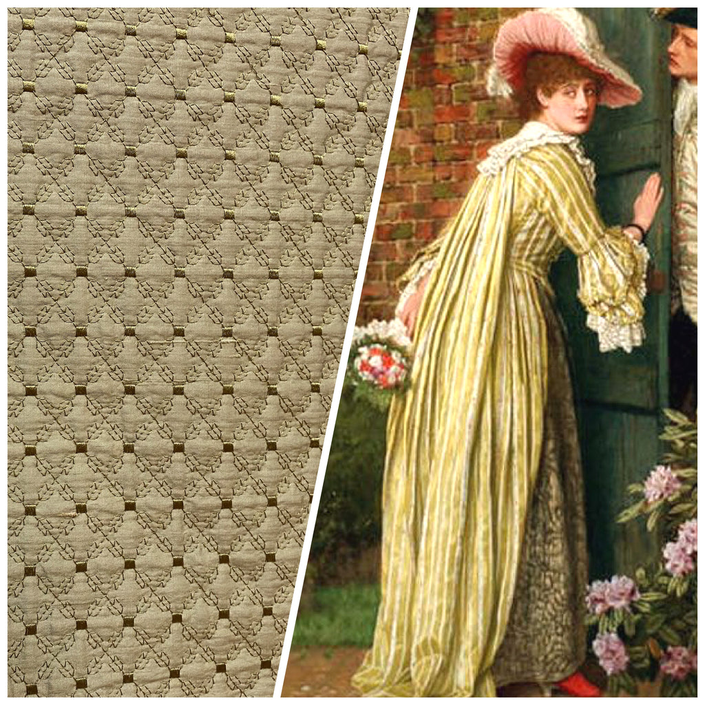 Princess Amy 100% Silk Designer Light Sage Green Quilted Fabric - Fancy Styles Fabric Pierre Frey Lee Jofa Brunschwig & Fils