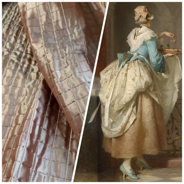 Lady Celestine 100% Silk Designer Rose Gold Quilted Fabric - Fancy Styles Fabric Pierre Frey Lee Jofa Brunschwig & Fils