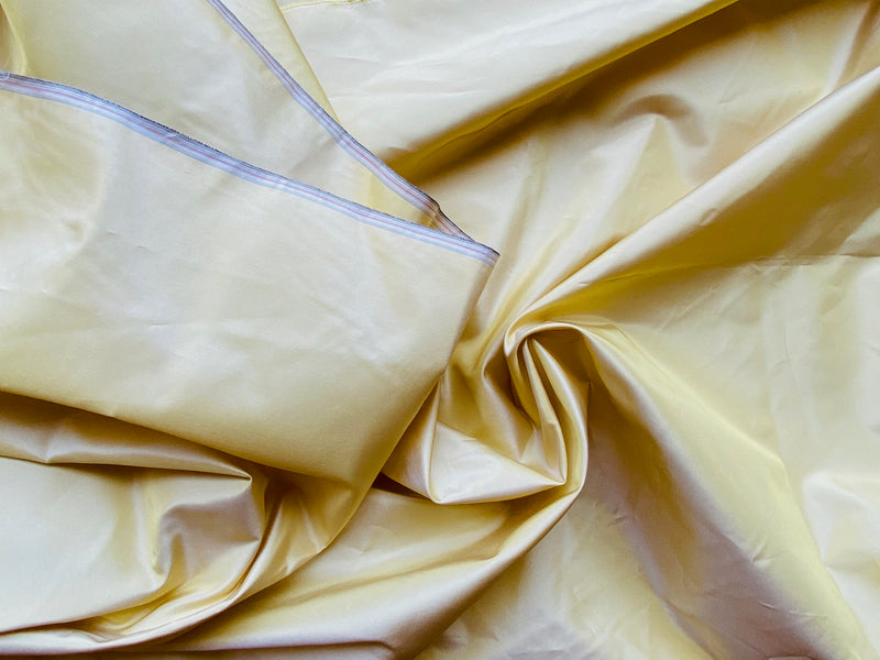 NEW Lady Lisa Designer 100% Silk Taffeta Solid Butter Yellow Fabric - Fancy Styles Fabric Pierre Frey Lee Jofa Brunschwig & Fils