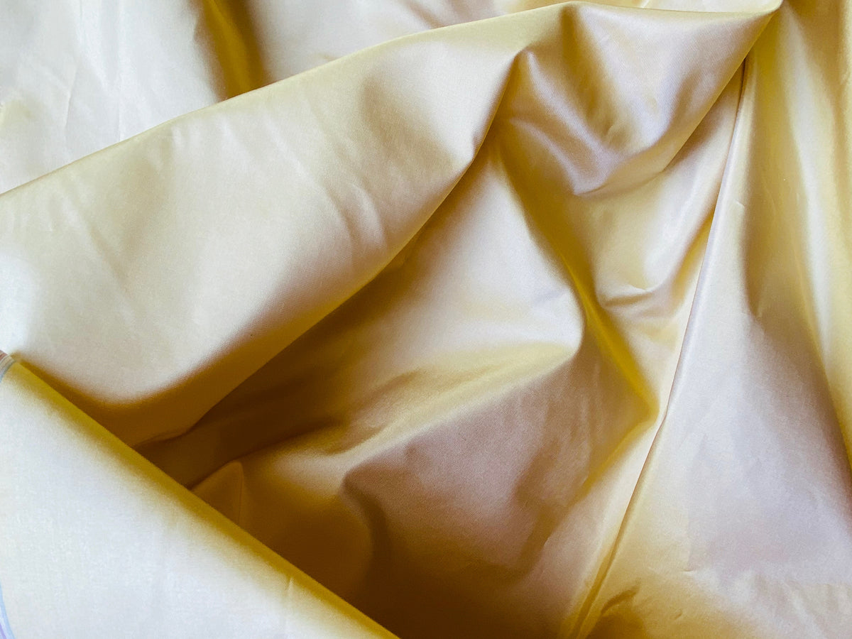 NEW Lady Lisa Designer 100% Silk Taffeta Solid Butter Yellow Fabric - Fancy Styles Fabric Pierre Frey Lee Jofa Brunschwig & Fils