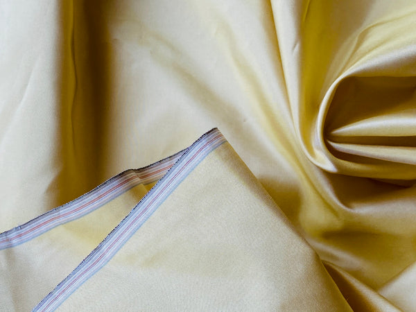 NEW Lady Lisa Designer 100% Silk Taffeta Solid Butter Yellow Fabric - Fancy Styles Fabric Pierre Frey Lee Jofa Brunschwig & Fils