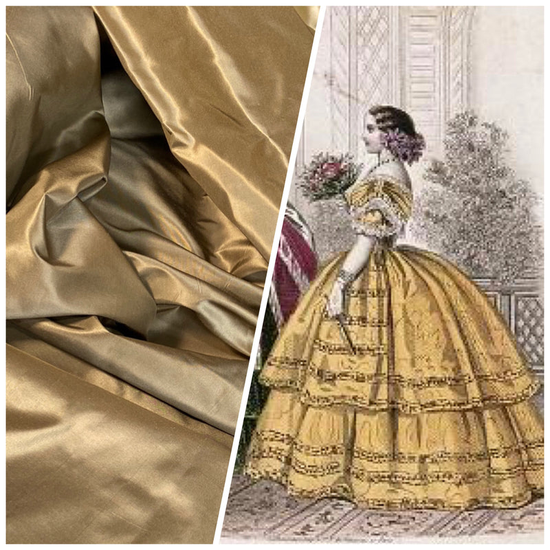 NEW Lady Lisa Designer 100% Silk Taffeta Fabric Solid Gold - Fancy Styles Fabric Pierre Frey Lee Jofa Brunschwig & Fils