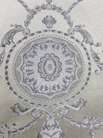 NEW Lord Joffrey Designer Satin Damask Drapery Fabric - Silver Gray - Fancy Styles Fabric Pierre Frey Lee Jofa Brunschwig & Fils