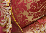 NEW Prince Liam Designer Damask Satin Drapery Upholstery Fabric - Red & Gold - Fancy Styles Fabric Pierre Frey Lee Jofa Brunschwig & Fils