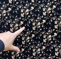 NEW Designer Burnout Floral Upholstery Chenille Velvet Fabric - Black & Beige - Fancy Styles Fabric Pierre Frey Lee Jofa Brunschwig & Fils