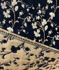 NEW Designer Burnout Floral Upholstery Chenille Velvet Fabric - Black & Beige - Fancy Styles Fabric Pierre Frey Lee Jofa Brunschwig & Fils
