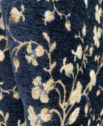 NEW Designer Burnout Floral Upholstery Chenille Velvet Fabric - Black & Beige - Fancy Styles Fabric Pierre Frey Lee Jofa Brunschwig & Fils