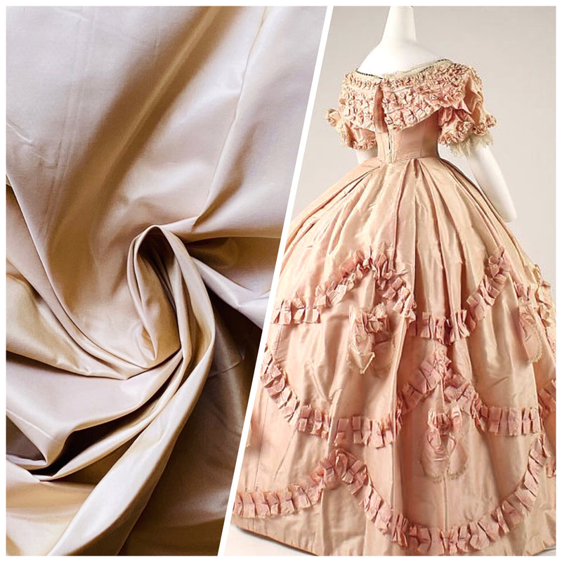 NEW Lady Lisa Designer 100% Silk Taffeta Fabric Solid Peach Pink - Fancy Styles Fabric Pierre Frey Lee Jofa Brunschwig & Fils