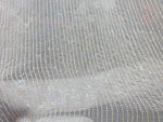 NEW Designer Bridal Striped Beaded 100% Silk Chiffon in Ivory White - Fancy Styles Fabric Pierre Frey Lee Jofa Brunschwig & Fils