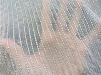 NEW Designer Bridal Striped Beaded 100% Silk Chiffon in Ivory White - Fancy Styles Fabric Pierre Frey Lee Jofa Brunschwig & Fils