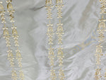 NEW Queen Marguerite Designer 100% Silk Taffeta Champagne Drapery Fabric Gold Embroidered Tulip Stripe - Fancy Styles Fabric Pierre Frey Lee Jofa Brunschwig & Fils