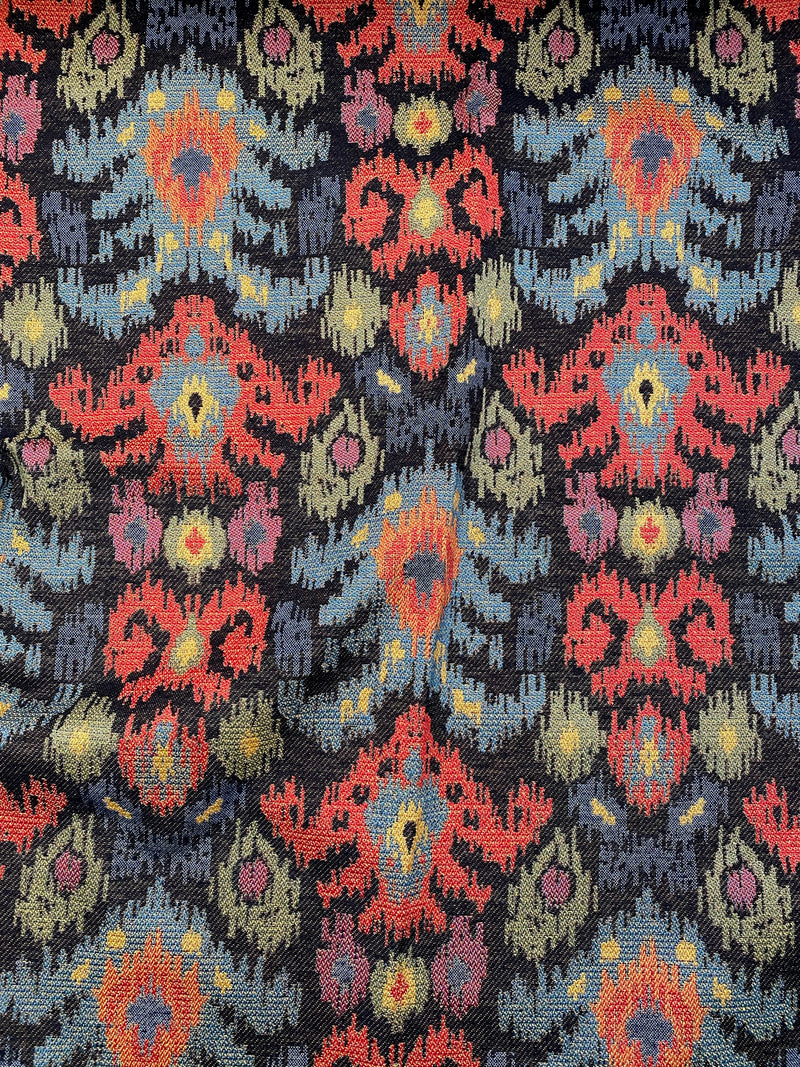 NEW Princess Atzi Geometric Upholstery Fabric in Navy Blue & Red - Fancy Styles Fabric Pierre Frey Lee Jofa Brunschwig & Fils