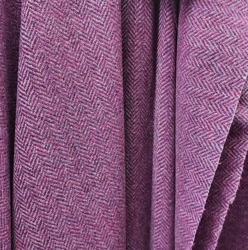 NEW 100% Wool Made in Italy Chevron Herringbone Mauve Pink Coat Fabric - Fancy Styles Fabric Pierre Frey Lee Jofa Brunschwig & Fils