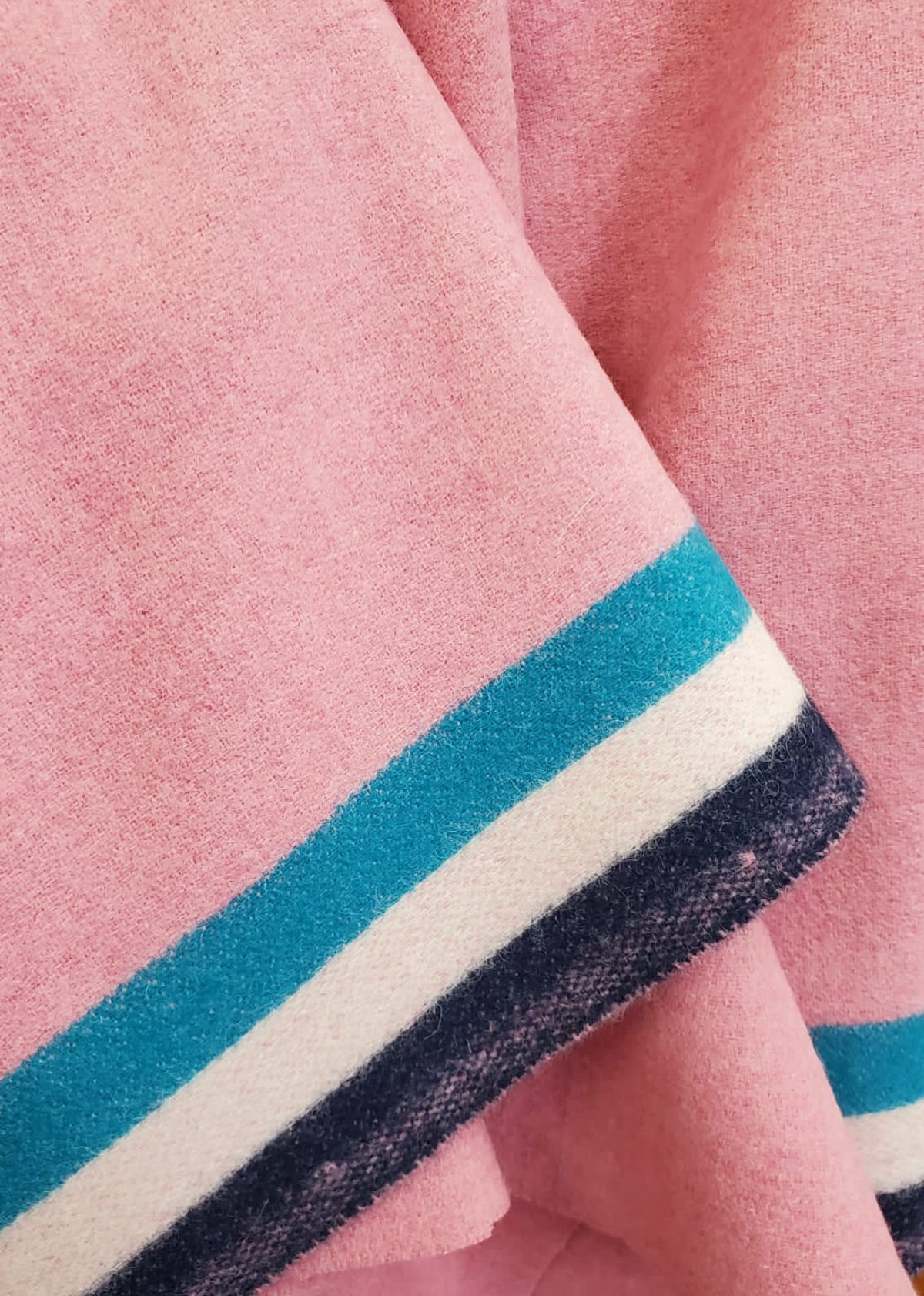NEW Lady Poirot 100% Wool Made in Italy Coat Fabric Pink with Blue and White Stripes on Selvage - Fancy Styles Fabric Pierre Frey Lee Jofa Brunschwig & Fils