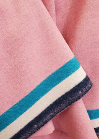 NEW Lady Poirot 100% Wool Made in Italy Coat Fabric Pink with Blue and White Stripes on Selvage - Fancy Styles Fabric Pierre Frey Lee Jofa Brunschwig & Fils