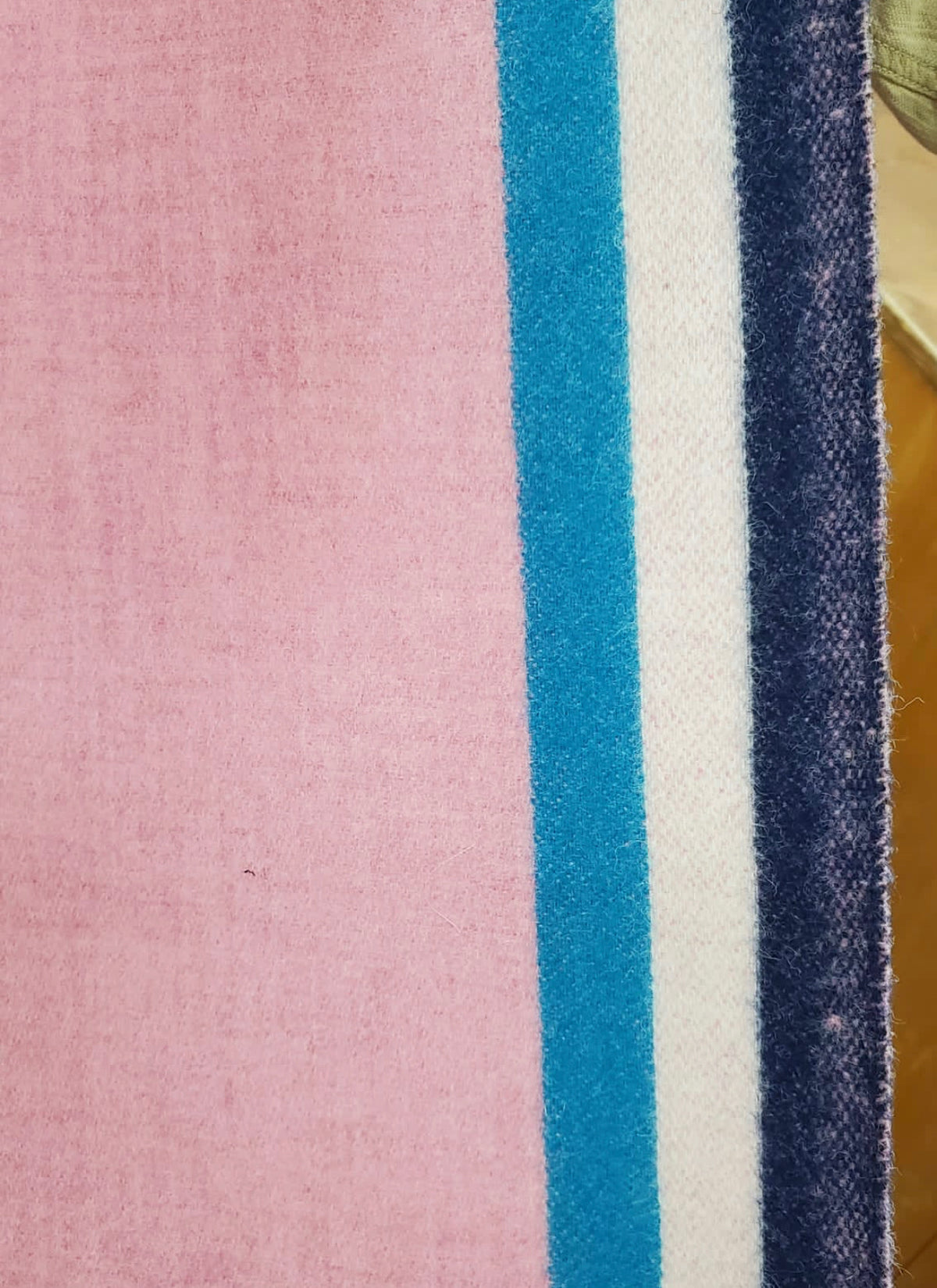 NEW Lady Poirot 100% Wool Made in Italy Coat Fabric Pink with Blue and White Stripes on Selvage - Fancy Styles Fabric Pierre Frey Lee Jofa Brunschwig & Fils
