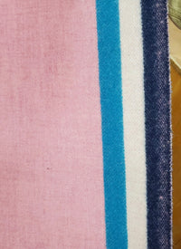 NEW Lady Poirot 100% Wool Made in Italy Coat Fabric Pink with Blue and White Stripes on Selvage - Fancy Styles Fabric Pierre Frey Lee Jofa Brunschwig & Fils