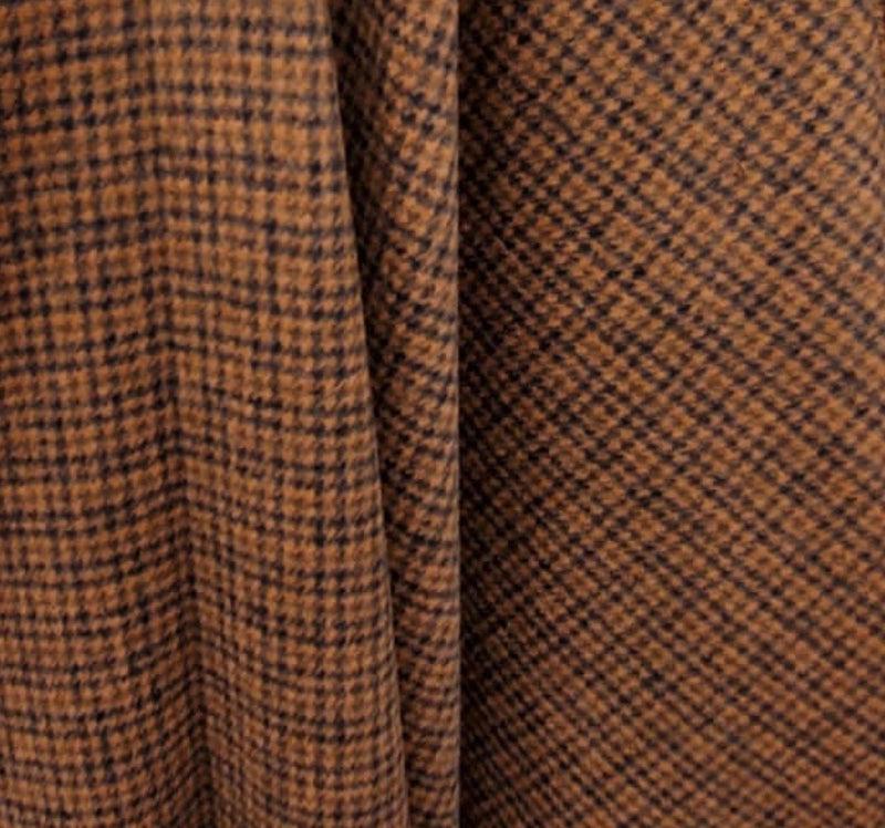 NEW Lord Sherlock 100% Camel Hair Tweed Coat Fabric in Orange and Brown Made in Italy - Fancy Styles Fabric Pierre Frey Lee Jofa Brunschwig & Fils