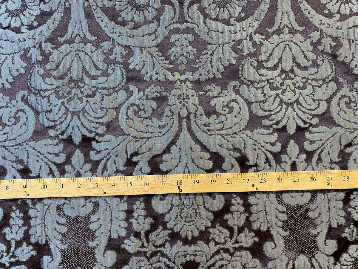 NEW Duke Marcus 100% Silk Taffeta Damask Drapery Fabric - Purple & Silver - Fancy Styles Fabric Pierre Frey Lee Jofa Brunschwig & Fils