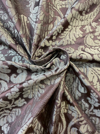 NEW Duke Marcus 100% Silk Taffeta Damask Drapery Fabric - Purple & Silver - Fancy Styles Fabric Pierre Frey Lee Jofa Brunschwig & Fils